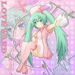  aqua_eyes green_hair hat hatsune_miku intravenous_drip koiiro_byoutou_(vocaloid) long_hair nurse riku_kanna solo spring_onion thighhighs twintails vocaloid 