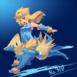  blonde_hair gen_3_pokemon kuromiya long_hair manectric moemon personification pokemon pokemon_(creature) red_eyes 