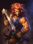  armor beard facial_hair feline lion-o male mammal muscles nestor_ossand&oacute;n_nezt scowl sword thundercats weapon 