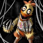  ambiguous_gender avian bird blood chica_(fnaf) chicken claws combusken creepy crossover five_nights_at_freddy&#039;s looking_at_viewer machine mechanical nightmare_fuel nintendo open_mouth pok&eacute;mon pokemonfromhell robot solo teeth video_games yellow_eyes 