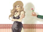  breasts castle_of_cagliostro cleavage crossed_arms dress flower long_hair lupin_iii mine_fujiko 