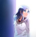  aki_(neyuki41028) backlighting blue_eyes blue_hair hiradaira_chisaki long_hair nagi_no_asukara solo sweater 