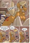  ajin anal anal_fingering applejack_(mlp) clothed clothing dialog english_text female fingering friendship_is_magic lesbian my_little_pony pain pussy_juice rarity_(mlp) skimpy surprise text 