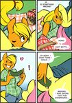  333456 anthro anthrofied applejack_(mlp) blonde_hair blush clothing cunnilingus english_text equine female fluttershy_(mlp) freckles friendship_is_magic hair horse insertion lesbian looking_back mammal my_little_pony oral oral_sex orange_body penetration picnic picnic_basket pony pussy rope sausage sex sex_toy text vaginal vaginal_insertion vaginal_penetration yellow_body 