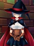  animated animated_gif blue_eyes book bouncing_breasts breasts cape corset emofuri gloves hat huge_filesize library looking_at_viewer mada_(mk333) magic magic_circle md5_mismatch medium_breasts original short_hair silver_hair solo ugoira witch witch_hat 