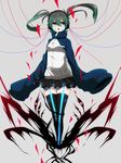  bad_id bad_pixiv_id blue_eyes eiku ene_(kagerou_project) green_hair headphones highres kagerou_project long_hair oversized_clothes skirt sleeves_past_fingers sleeves_past_wrists solo twintails 
