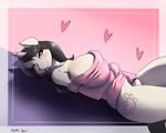  &lt;3 2014 anthro anthrofied big_breasts black_hair blush bottomless breasts brown_eyes cutie_mark equine female hair horn lying mammal my_little_pony necklace original_character piercing plankboy solo sweater unicorn 