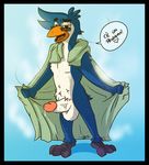  2014 anthro avian balls beak bird cum cum_drip dripping erection expose eyewear giovanni_(fursona) glasses kaisertaylorproducts looking_at_viewer male nude open_mouth penguin penis plain_background smile solo spa sweat text towel 