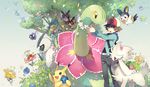  absol akira_hou altaria bad_id bad_pixiv_id bag baseball_cap berries brown_eyes brown_hair bug burmy butterfly combee emolga flabebe floette flower furfrou gastly gen_1_pokemon gen_2_pokemon gen_3_pokemon gen_4_pokemon gen_5_pokemon gen_6_pokemon hat hoothoot insect jacket joltik leavanny looking_at_viewer meganium nature open_mouth petals petilil pidgeot pikachu pokemon pokemon_(creature) pokemon_(game) pokemon_bw shaymin shoulder_bag skiploom sky swablu touya_(pokemon) tree 