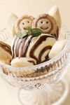  chocolate_covered cookie food ice_cream ice_cream_float jiji_(kbj0225) making_of no_humans original photorealistic smiley_face 