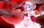  :d ascot bat_wings dress fang frilled_dress frills minamina open_mouth puffy_short_sleeves puffy_sleeves red_eyes remilia_scarlet short_hair short_sleeves smile touhou wings wrist_cuffs 