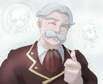  2girls facial_hair grey_hair helpyourselfish iesupa multiple_girls mustache peter_port ruby_rose rwby thumbs_up weiss_schnee 