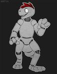  2014 ambiguous_gender amit animatronic digitigrade five_nights_at_freddy&#039;s frills gecko grey_background leopard_gecko lizard machine mechanical nude plain_background reptile robot scalie sharp_teeth teeth white_eyes 