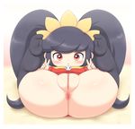  anus ashley big_butt big_thighs black_hair blush bottomless breasts butt chubby clitoris crown cute dress driver000 female hair human legwear long_hair mammal plump_labia presenting presenting_hindquarters presenting_pussy pussy red_eyes skull small_breasts spread_legs spreading stockings thick_thighs warioware 