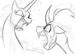  2014 angry equine eye_contact female feral friendship_is_magic horn horse king_sombra_(mlp) male mammal mickeymonster my_little_pony nightmare_moon_(mlp) pony teeth unicorn winged_unicorn wings 