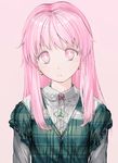  alternate_costume animated animated_gif blush casual emofuri geppewi hata_no_kokoro long_hair long_sleeves looking_at_viewer pink_background pink_eyes pink_hair plaid plaid_shirt shirt solo straight_hair touhou ugoira 