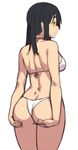  arms_behind_back ass ass_grab back bikini black_hair breasts cowboy_shot elf_(houtengeki) expressionless grabbing_own_ass houtengeki long_hair looking_afar looking_away medium_breasts original sideboob simple_background sketch solo swimsuit twintails white_background white_bikini yellow_eyes 