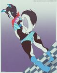  2014 alexicivitas bandanna blue_eyes border_collie butt canine clothed clothing dog fur girly looking_at_viewer male mammal panties phone raised_tail selfie smile socks solo standing tokifuji tongue tongue_out underwear wide_hips 