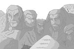  character_request g_gundam gundam gundam_00 gundam_0080 lowres master_asia mobile_suit_gundam mount_rushmore parody ramba_ral steiner_hardy victory_gundam 