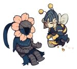  1boy 1girl armor artorias_the_abysswalker bee_costume cape chibi dark_souls_(series) dark_souls_i donar0217 flower_costume honey insect_wings lord&#039;s_blade_ciaran mask petals torn_cape torn_clothes wings 