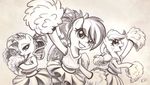  2014 applejack_(mlp) cheerleader earth_pony equine female feral freckles friendship_is_magic group hair horn horse karol_pawlinski mammal my_little_pony open_mouth pegasus pom_poms pony rainbow_dash_(mlp) rarity_(mlp) unicorn wings 