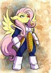 2014 crossover dragon_ball dragon_ball_z equine female feral fluttershy_(mlp) friendship_is_magic hattonslayden horse mammal my_little_pony pegasus solo wings 