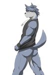  bottomless butt canine colored dog husky kouya_aotsuki male mammal morenatsu solo 