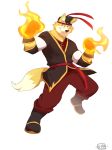  2017 5_fingers anthro black_hair canine clothed clothing fighting_stance fox front_view fully_clothed fur hair hi_res male mammal o-ro red_eyes simple_background solo white_background yellow_fur zale_gallagher 