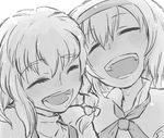  alice_margatroid bad_id bad_pixiv_id greyscale happy kirisame_marisa laughing monochrome multiple_girls open_mouth touhou ume_(noraneko) 