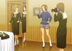  :&lt; bad_id bad_pixiv_id blonde_hair camera cosplay drumsticks jacket joe_(milkcrown) k-on! look-alike maria-sama_ga_miteru mizuno_youko multiple_girls pleated_skirt satou_sei school_uniform shoes skirt tainaka_ritsu tainaka_ritsu_(cosplay) takeshima_tsutako tomboy torii_eriko track_jacket uwabaki walk-in 