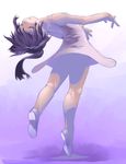  closed_eyes copyright_request dancing leaning_back purple_hair satou_toshiyuki solo 