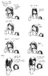  &gt;_&lt; 4koma artist_self-insert child closed_eyes comic commentary downscaled drinking english gebyy-terar greyscale highres md5_mismatch monochrome multiple_4koma multiple_girls neet resized self-portrait simple_background sketch white_background 