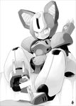  absoluteblue black_and_white censored electricity faceless_male female foot_fetish footjob machine male mechanical medabots messy monochrome penis peppercat robot straight 