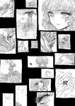  ascot bird bug butterfly comic frills frown greyscale insect kazami_yuuka monochrome parasol petals plaid plaid_skirt plaid_vest short_hair silent_comic skirt solo sun takatora touhou traditional_media tree umbrella vest 