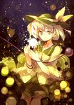  bow energy_ball face_mask green_eyes hat hat_bow komeiji_koishi long_sleeves mask shirt silver_hair skirt solo third_eye touhou wide_sleeves yetworldview_kaze 