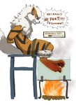  arcanine bdsm bondage bound canine chair fire hindpaw mammal nintendo pain paws plain_background pok&eacute;mon shout solo torture video_games water_tank white_background 