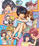  6+girls aibara_mitsuki aogami_pierce apron bad_id bad_pixiv_id black_eyes black_hair blonde_hair blue_hair brown_eyes brown_hair carrying casual cellphone dress glass glasses hamazura_shiage head_wreath highres kamijou_touma konori_mii kurozuma_wataru long_hair maid maid_apron maid_headdress misaka_mikoto multiple_boys multiple_girls phone saten_ruiko shirai_kuroko spiked_hair takitsubo_rikou tears to_aru_majutsu_no_index tsuchimikado_maika tsuchimikado_motoharu twintails uiharu_kazari 