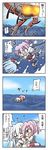  air_bubble asphyxiation bubble comic drowning fairy_(kantai_collection) firing gloves hibiki_(kantai_collection) highres innertube kantai_collection kasaneko multiple_girls nagato_(kantai_collection) ocean pink_hair ponytail school_uniform serafuku shiranui_(kantai_collection) silver_hair size_difference translation_request underwater verniy_(kantai_collection) white_gloves 