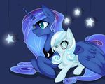  2014 equine female feral friendship_is_magic horn horse mammal my_little_pony pegasus princess_luna_(mlp) santagiera snowdrop_(mlp) winged_unicorn wings 