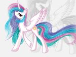  2014 equine female feral friendship_is_magic horn horse mammal my_little_pony princess_celestia_(mlp) santagiera solo winged_unicorn wings 