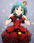  :o artist_request brown_eyes crown cuff_links dress finger_to_face green_hair idolmaster idolmaster_million_live! official_art prologue_rouge tokugawa_matsuri 