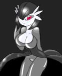  alternate_color breasts cleavage clothed clothing female gardevoir nikoh nintendo pok&eacute;mon pussy red_eyes solo video_games 