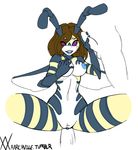  arthropod bee blue_skin breasts brown_hair chetty female hair insect looking_at_viewer nipples nude open_mouth penetration penis purple_eyes pussy vaginal vaginal_penetration yellow_skin 