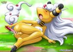  ampharos anthro anthrofied anus blush breasts butt dildo female hair long_hair lying mega_ampharos nintendo nude on_side outside palcomix pok&eacute;mon pokepornlive pussy pussy_juice raised_tail reclining sex_toy solo video_games 