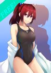  alternate_color bad_id bad_pixiv_id competition_swimsuit free! highres long_hair matsuoka_gou one-piece_swimsuit ponytail red_eyes red_hair swimsuit yashichii 