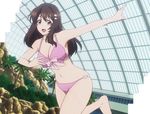  1girl bikini breasts brown_hair cleavage highres niimi_haruka photokano screencap solo standing swimsuit 