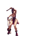  1girl animated animated_gif bouncing_breasts breasts brown_hair fan fatal_fury huge_breasts king_of_fighters king_of_fighters_xiii large_breasts long_hair lowres pixel_art shiranui_mai snk 