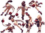  ass breasts brown_hair cleavage fan fatal_fury king_of_fighters king_of_fighters_xiii legs long_hair ninja pixel_art ponytail shiranui_mai snk thighs thong 