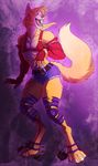  arm_warmers bloody_roar bra canine claws clothing crossdressing fox girly invalid_tag leggings legwear male mammal open_mouth ripped solo transformation underwear 