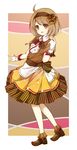  :d ahoge bad_id bad_pixiv_id brown_eyes brown_hair full_body gloves hairband looking_at_viewer open_mouth original shoes short_hair smile solo white_gloves yonema 